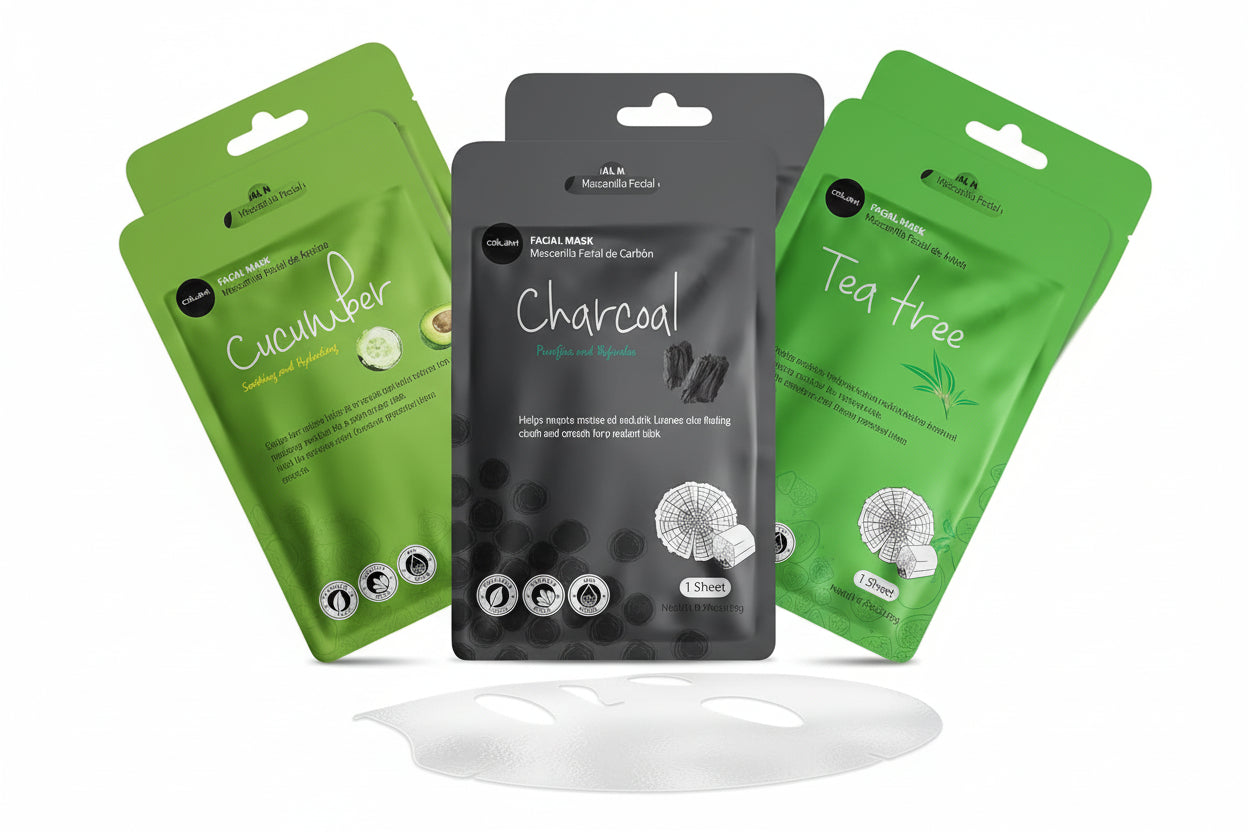 Essence Facial Face Mask Paper Sheet Korea Skin Care Moisturizing 12 Pack (Mix - 2 of Each)